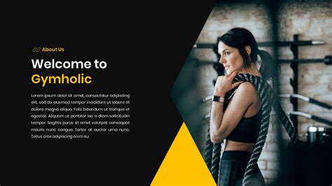 Gymholic Executive Fitness Powerpoint Template Ciloart