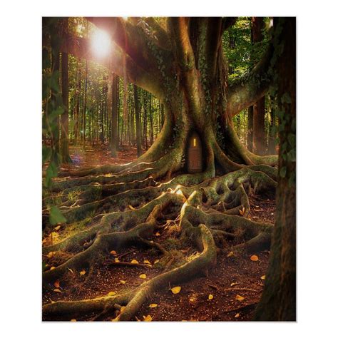 Fairies Wiccan Pagan Sunlit Forest Poster Fantasy