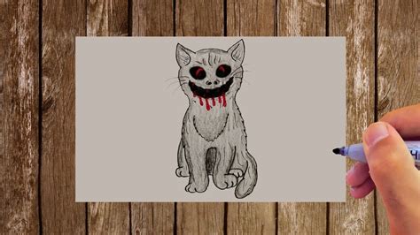 Scary Cat Drawing Step By Step For Beginners Youtube