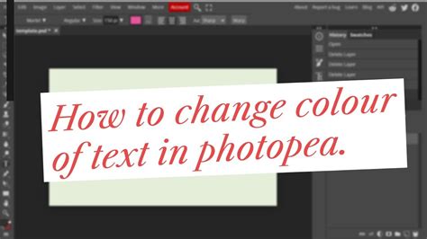 How To Change Colour Of Text In Photopea Photopea Tutorial Youtube
