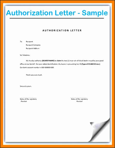 A letter of authorization is a type of document that provides a statement of how the author has granted permission to the person bearing the letter to conduct a procedure on his. 10 Letter Of Authority Template - SampleTemplatess ...