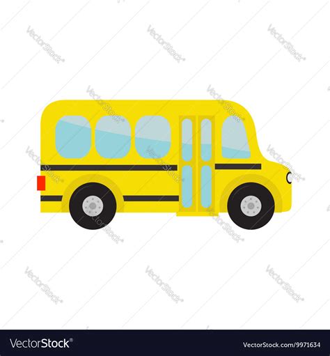 Yellow School Bus Kids Cartoon Clipart Royalty Free Vector