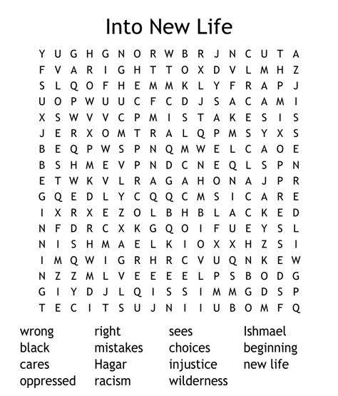 Into New Life Word Search Wordmint