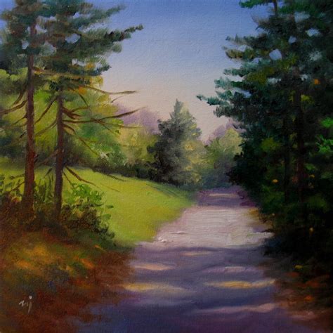 Nels Everyday Painting Landscape Sketch Pines And Path Sold