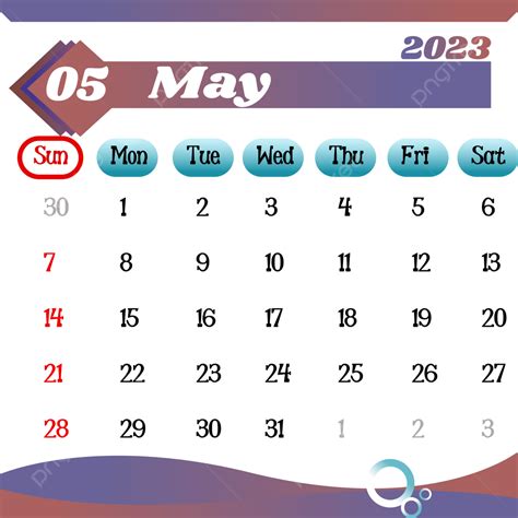 May Calendar 2023 Gradient Color May 2023 Calendar Png And Vector