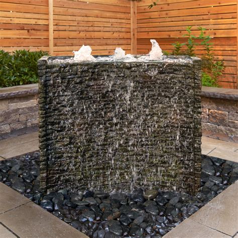 Aquascape Stacked Slate Spillway Wall Water Feature Complete Landscape