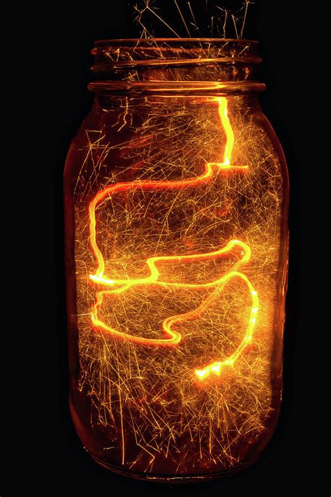 Glass Jar Full Of Sparks Photograph By Garry Gay Pixels