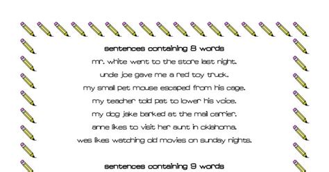 8 10 Word Sentencespdf Speech And Language Words Give It To Me