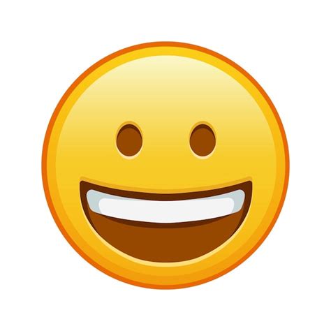 Cara Sonriente Tamaño Grande De Emoji Amarillo Sonrisa Vector Premium