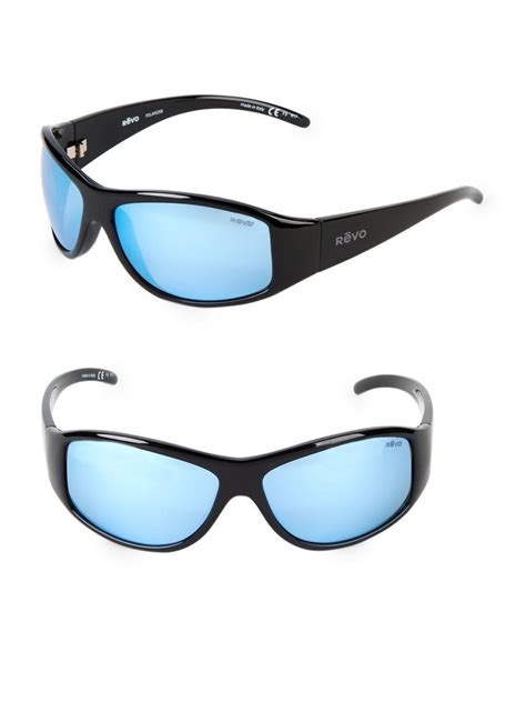 Revo 64mm Wrap Sunglasses In Black For Men Lyst