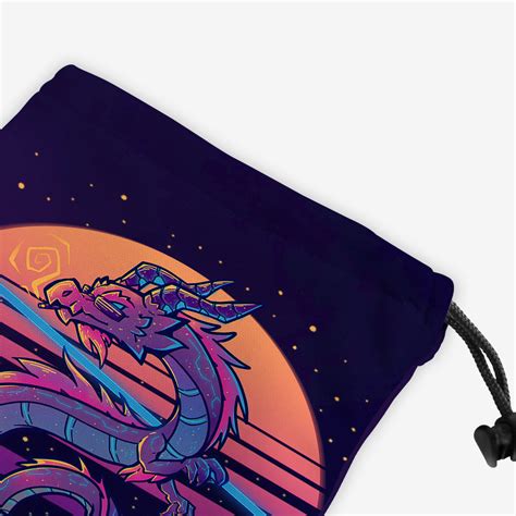 Retrowave Dragon Dice Bag Inked Gaming