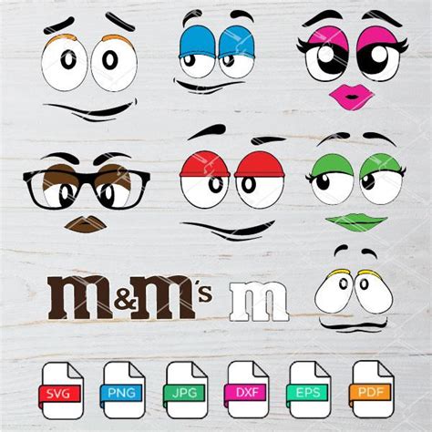 M And M Face Svg Bundle Mandms Face Png M And Ms Face Clipart