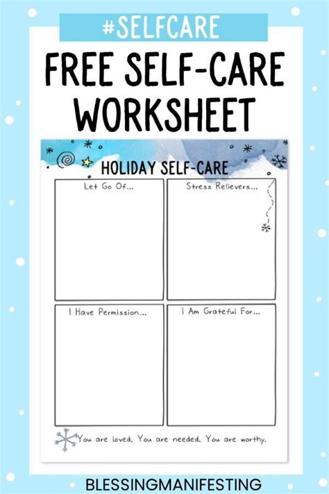 Self Care Worksheets Printable For Women