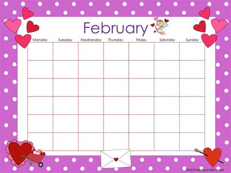 12 Printable Blank Themed Monthly Calendars Preschool And Etsy