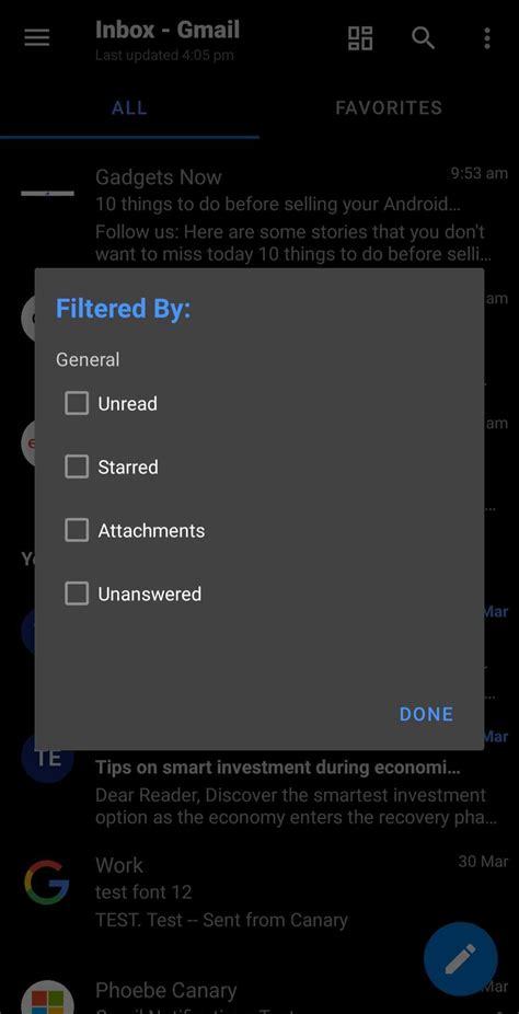 Filtering Messages In Canary On Android Help Canary Mail
