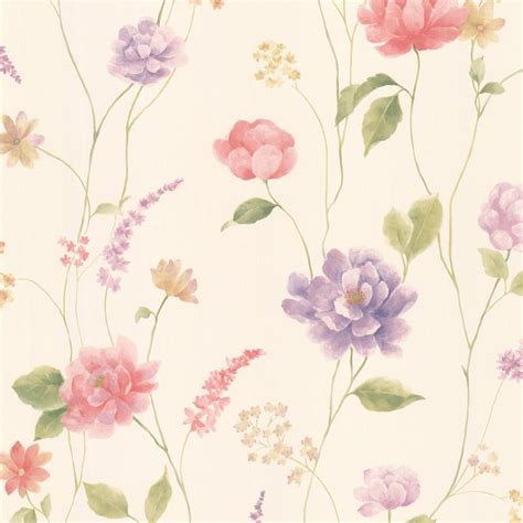 Brewster 564 Sq Ft Hanne Pink Floral Pattern Wallpaper 347 20107