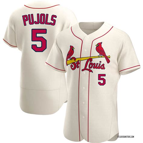 Albert Pujols Mens St Louis Cardinals Alternate Jersey Cream Authentic