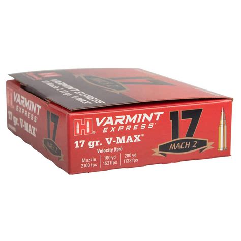 Hornady Varmint Express 17 Mach 2 17gr V Max Rimfire Ammo 300 Rounds