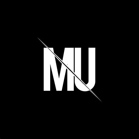 Mu Logo Monogram With Slash Style Design Template 3740931 Vector Art At