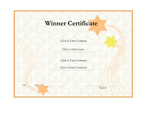 Effective Winner Certificate Template Designlizzy2008 Throughout Winner