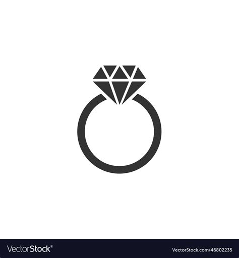 wedding ring black icon in flat style marriage vector image