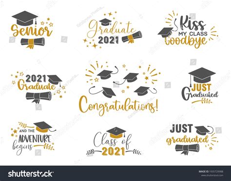 Graduation Congratulations School University College Trendy Stock