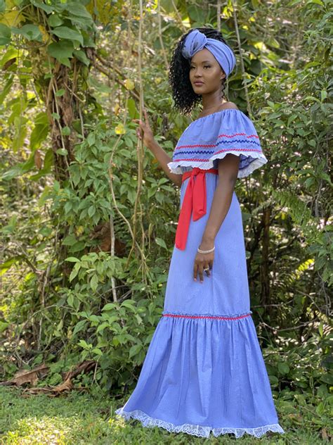 Karabela Dress Haitian Clothing Traditional Outfits Caribbean Dress