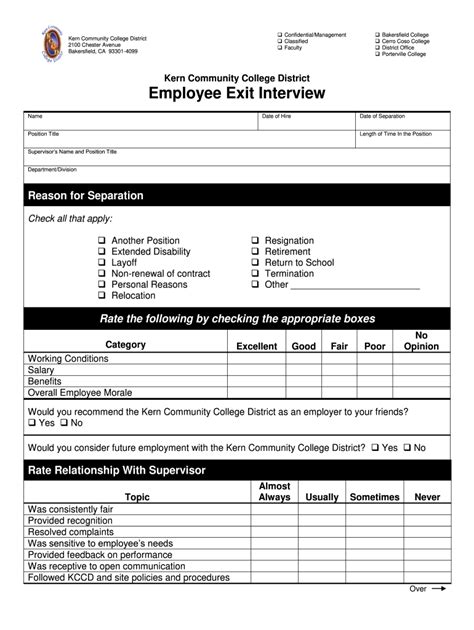 Exit Interview Template Word Fill Online Printable Fillable Blank