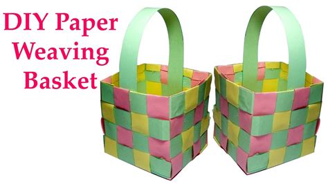 How To Make Diy Paper Weaving Basket Youtube