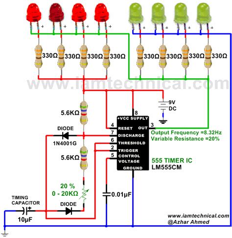 Astable Multivibrator Circuit Using 555 Timer Output Frequency 832hz
