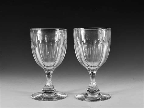 Antique Glass Goblets Cut Glass Pair C1860 In Antique Wine Glasses Carafes And Drinking Glasses