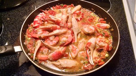 Lobster Crab And Shrimp Sauteed With Scallions Garlic And Diced