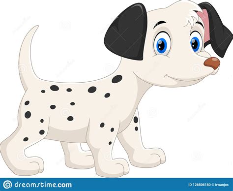Cute Happy Dalmatian Dog Cartoon Stock Illustration Illustration Of