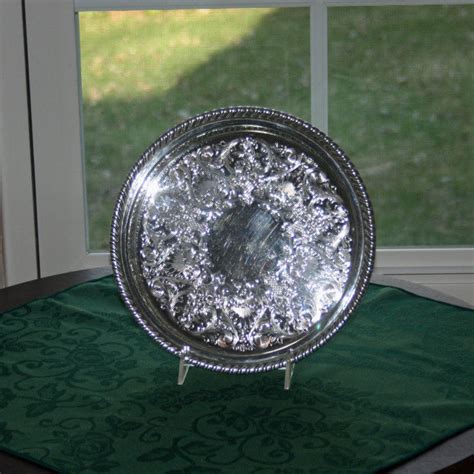 Vintage Galley Tray William Rogers Silverplate 670 Round Pierced