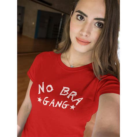 No Bra Gang T Shirt Casual Graphic Tee Fashion Clothing Gang Shirt Girl