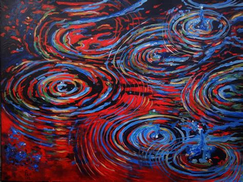 Red Rain ~ Large Abstract Painting Lynnwood Artist