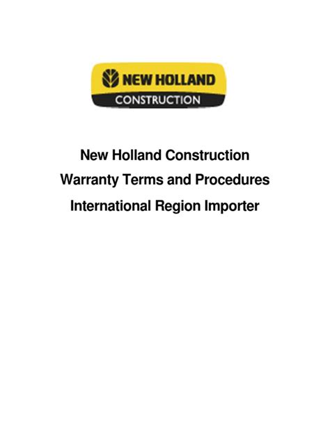 George importers of plastic scrap general manager in india al moorji general trading & contracting co. NEW HOLLAND CONSTRUCTION INR IMPORTER WARRANTY MANUAL 2012 ...