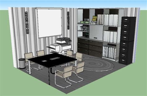Office Cabin 3d Interior Plan And Furniture Layout Cad Drawing Details