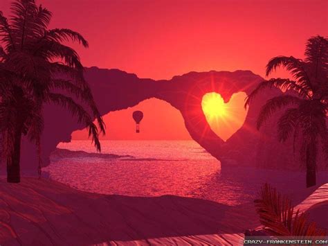 Love Heart Sunset Wallpapers Wallpaper Cave