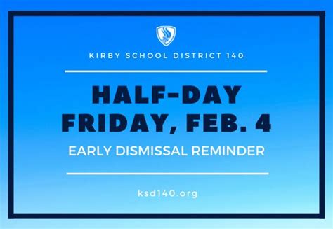 Early Dismissal Reminder February 4 Is A Half Day District