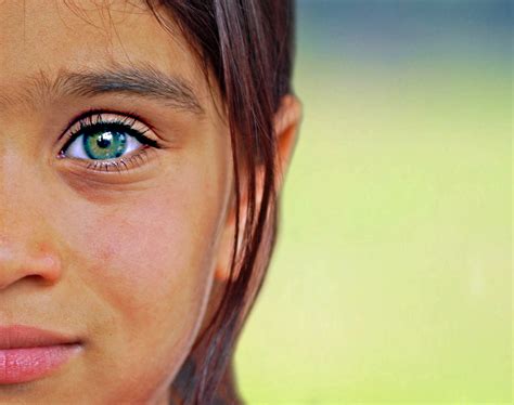 Wallpaper Portrait Green Eye Girl Children Eyes Retrato
