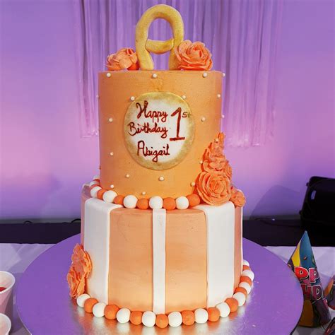 1st Birthday Cake Pastel Cakes Orange Desserts Food Tailgate