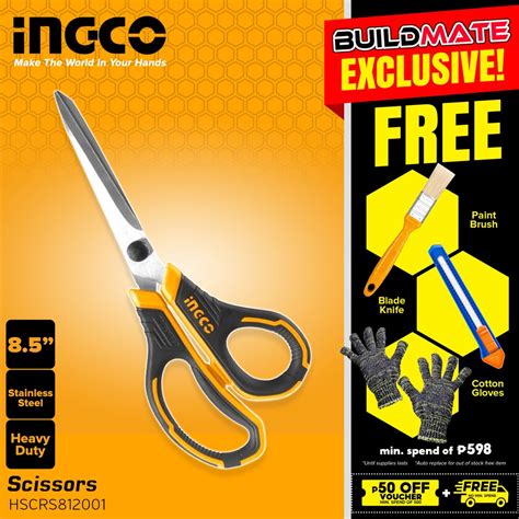 Ingco Heavy Duty Stainless Steel Scissors Scissor Big 85 215mm