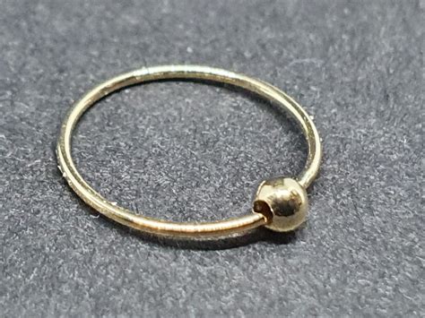 Gold Bcr 9k Solid Gold Ring 10mm 22g 06mm Nose Hoop Ball Etsy