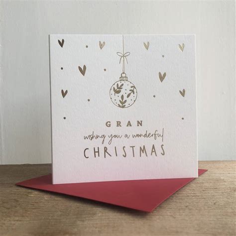 If you want deluxe foil and embossing, our deluxe christmas card line is perfect for you. Gold Foil Embossed Gran Christmas Card By Megan Claire ...