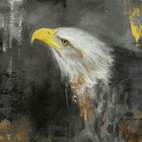 Stone Painting Of An Eaglean Eagle With A Realistic Expressionacrylic