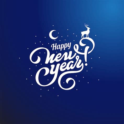 Premium Vector Happy New Year Text Lettering Calligraphic Poster