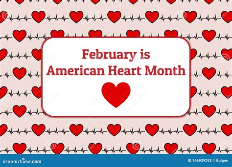 American Heart Month Vector Design For Banner Or Background Royalty