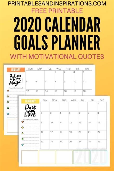 Free 2022 Monthly Goals Calendar Printable Printables And