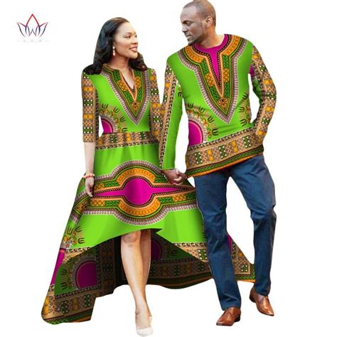 Couple Or Lovers Dashiki African Dress For Women And Men Long Sleeve Shirt Owame African